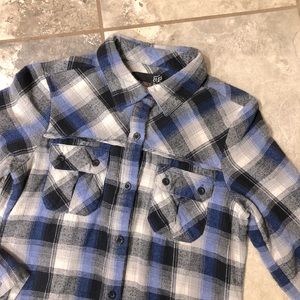 Ladies Fox Racing Flannel Blue/Gray/Black/White